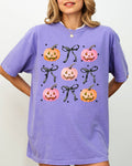 Halloween Cute Pumpkins Bows Autumn Fall Thanksgiving Shirt