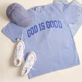 God Is Good Varsity-Style Garment-Dyed Heavy T-Shirt