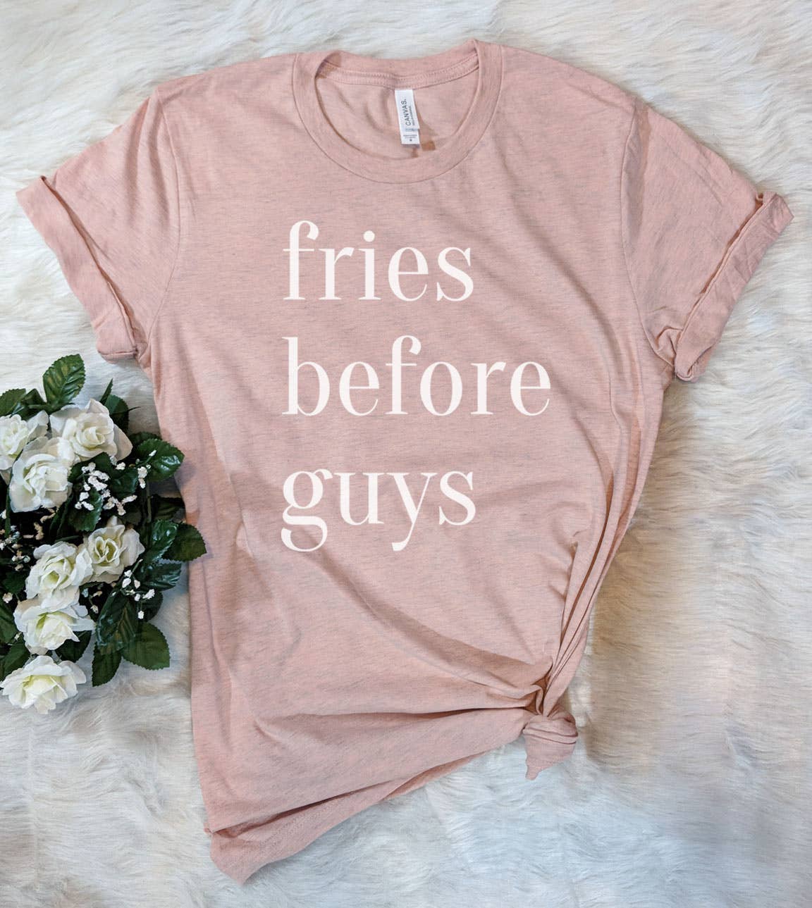 Fries Before Guys - Funny Cute Sassy Nerd  T-Shirt