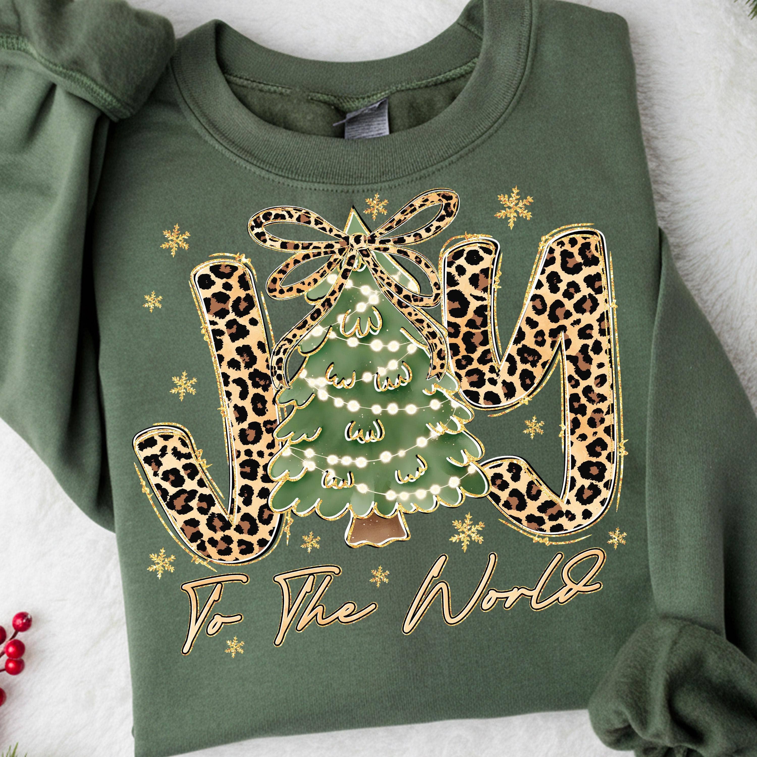 Jesus Is the Reason Leopard Christmas Tree Sweater