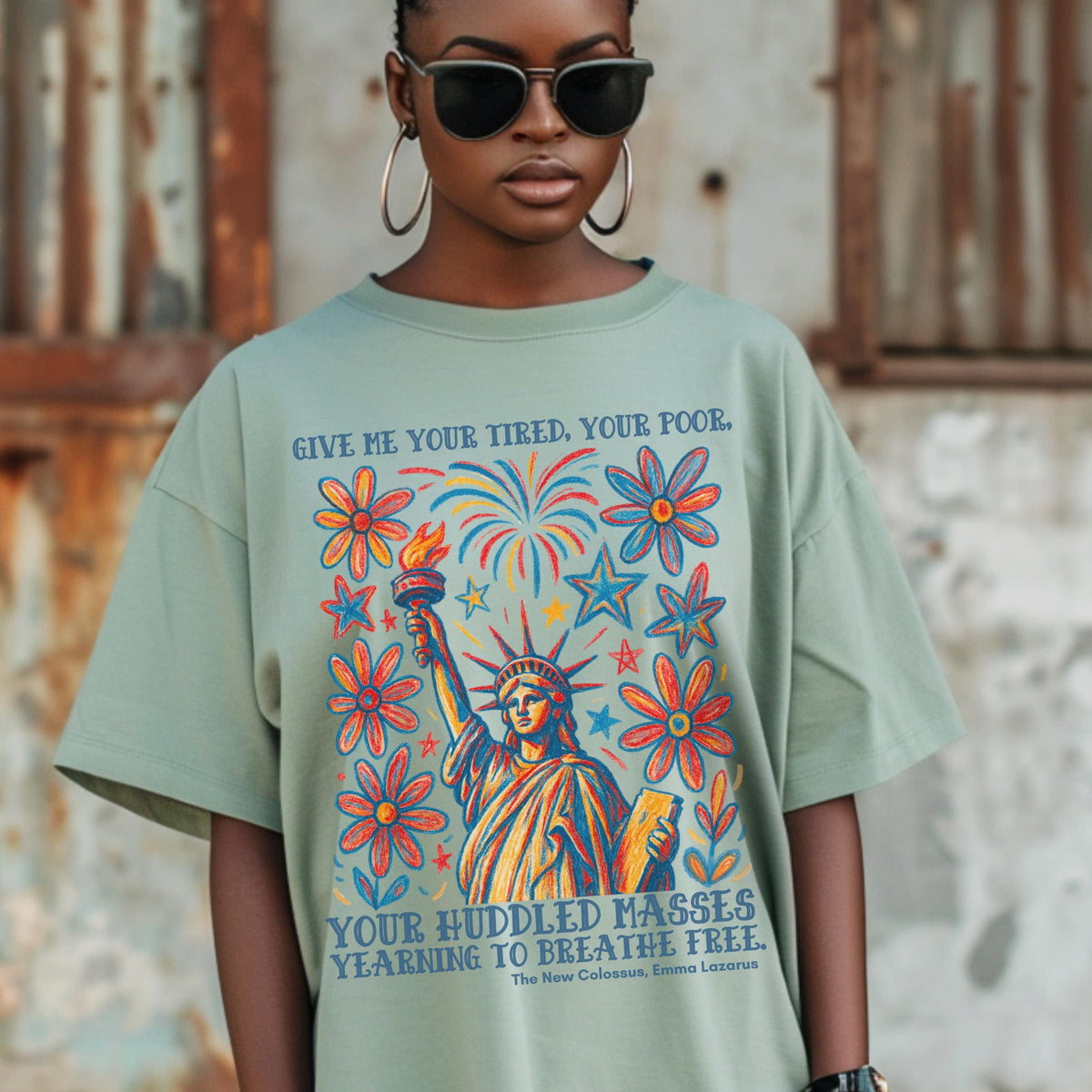 Statue Liberty Comfort Colors Liberal 4th July Protest Unisex