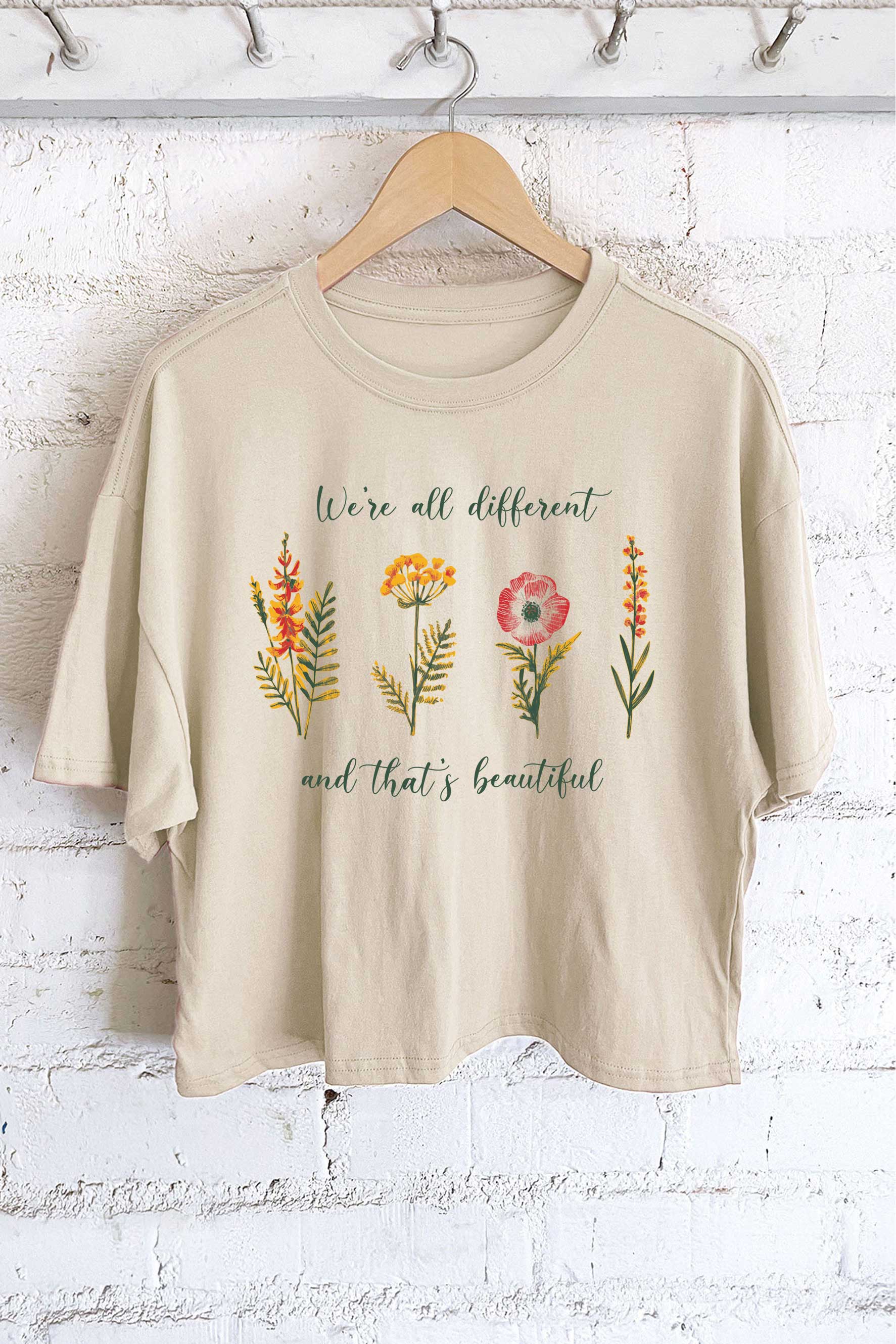 We Are All Different and That's Beautiful Graphic Long Crop