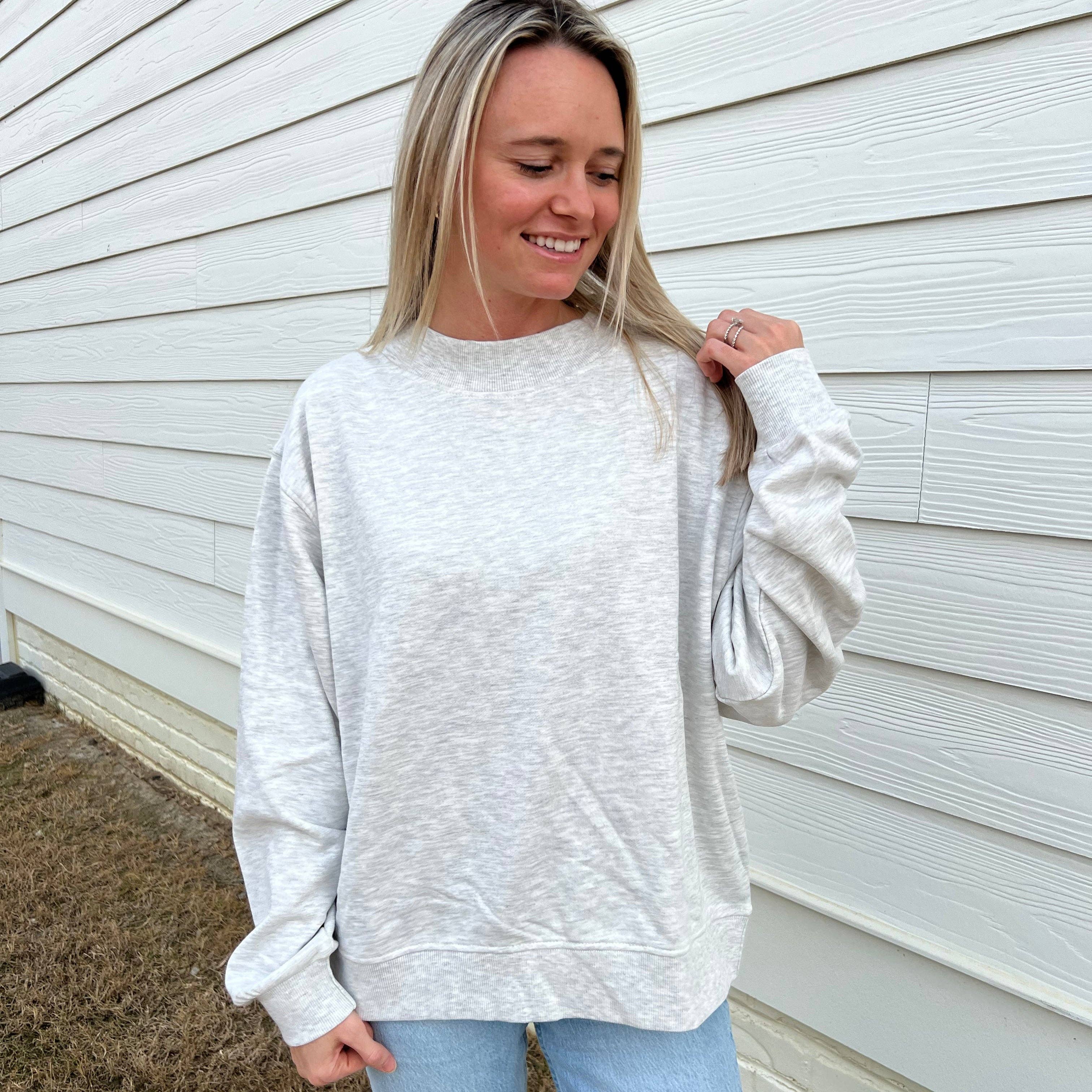 Ash Oversized French Terry Mockneck