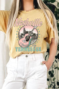 Nashville Tennessee Pink Guitar Mineral Graphic Long Crop