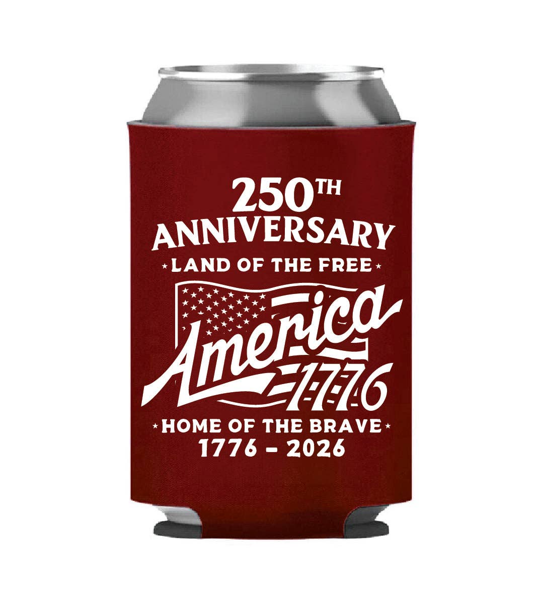 250th Anniversary - Home of the Brave Red Koozie - 4696 Unisex