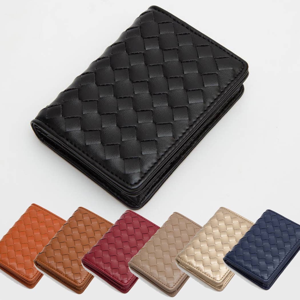 Vegan Leather Woven Braided Wallet