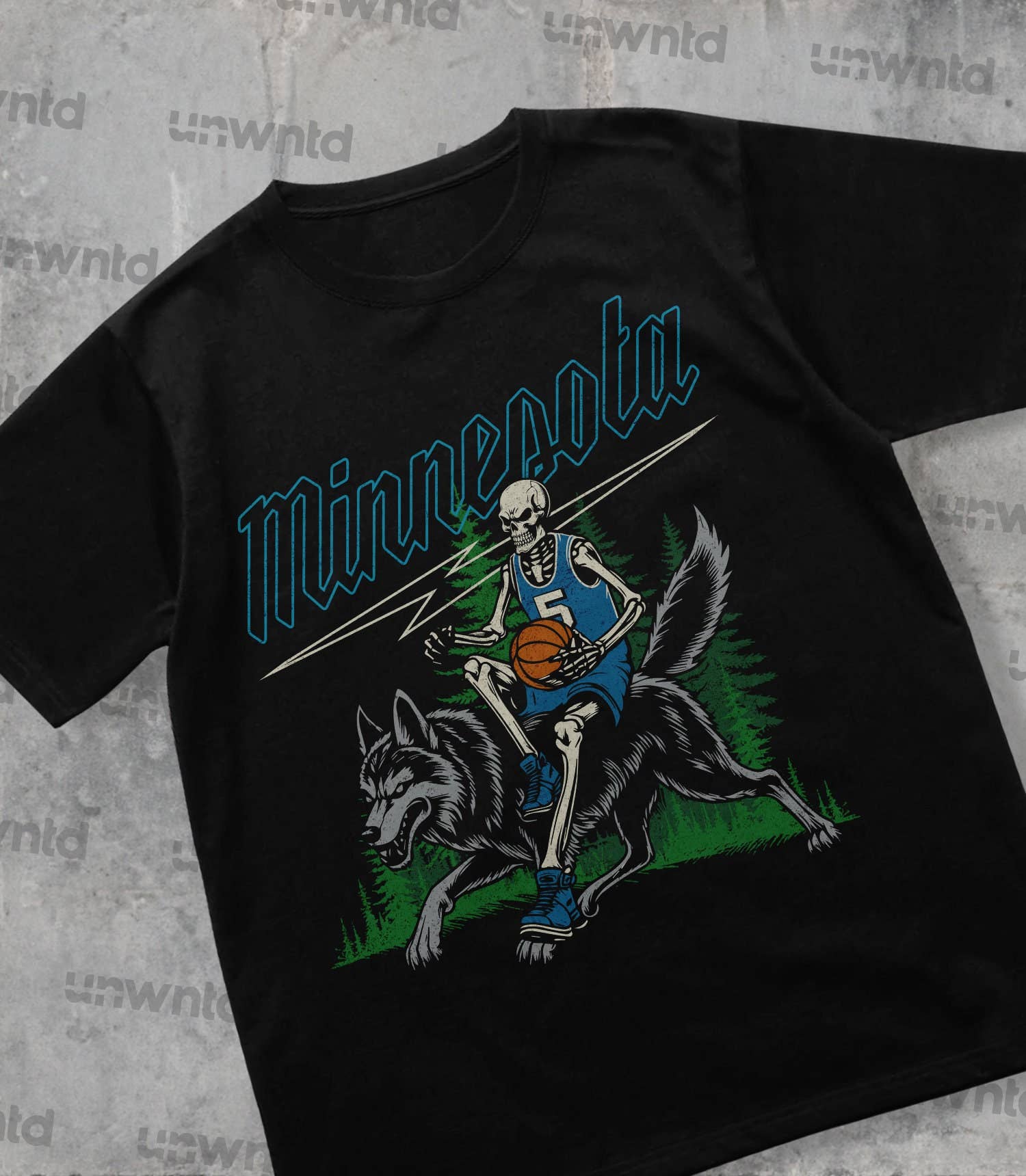 Minnesota Basketball Shirt - Vintage Skeleton Graphic Tee