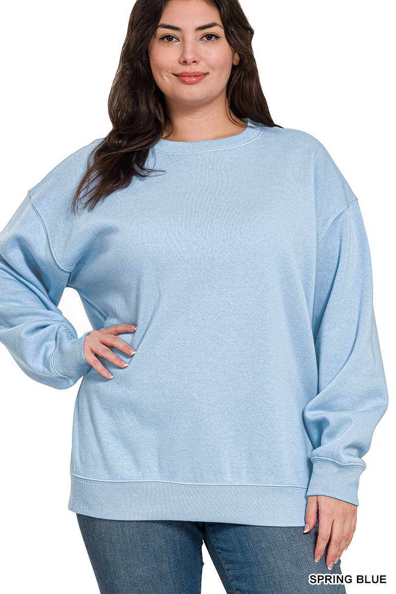 ..SI-27021 Plus Fleece Crewneck Pullover Sweatshirts