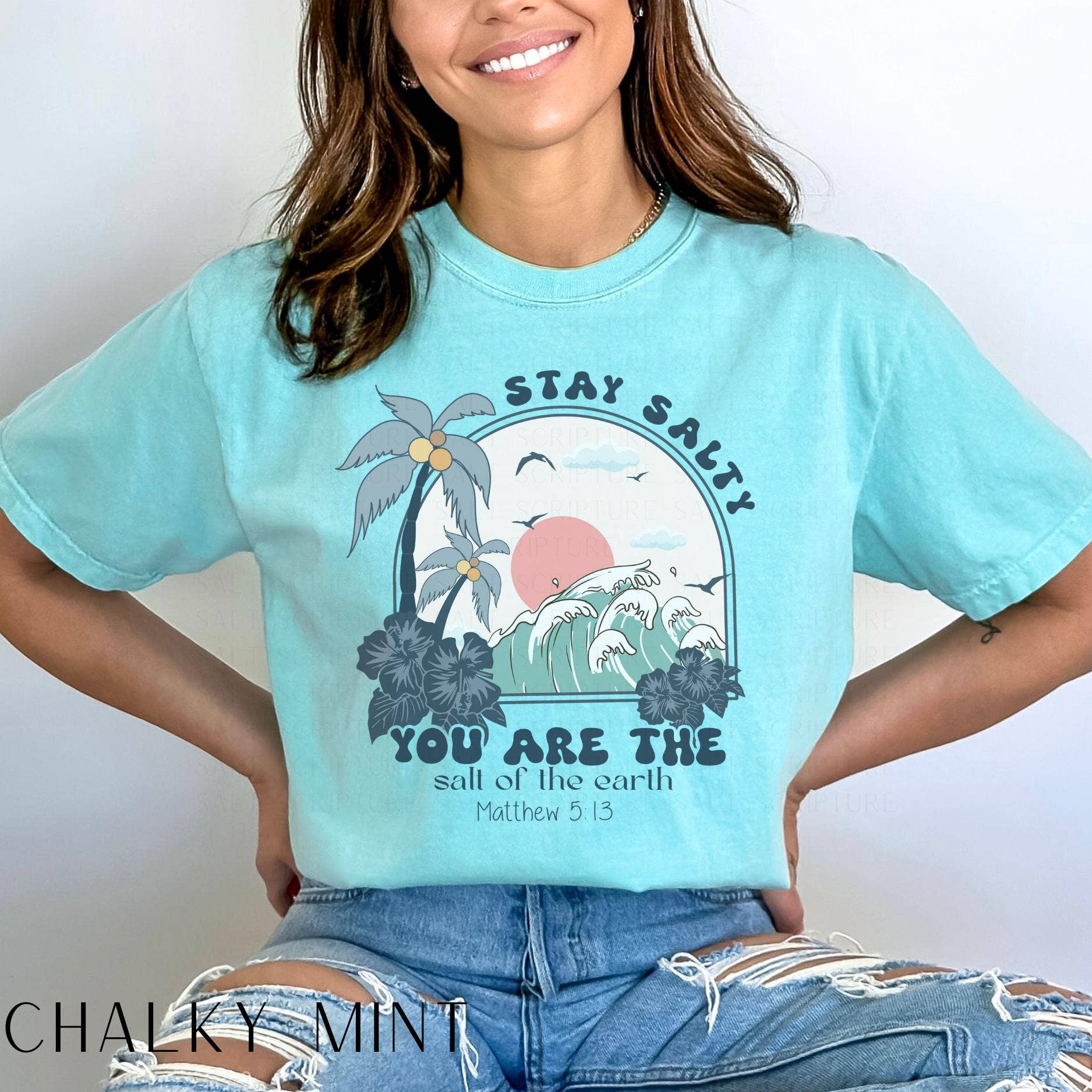 Stay Salty Christian Crewneck Faith Shirt