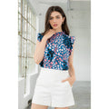 Printed Ruffle Sleeve Top