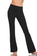 ..1215 Premium Cotton High-Waist / Fold-Over Flare Leggings SI-2615