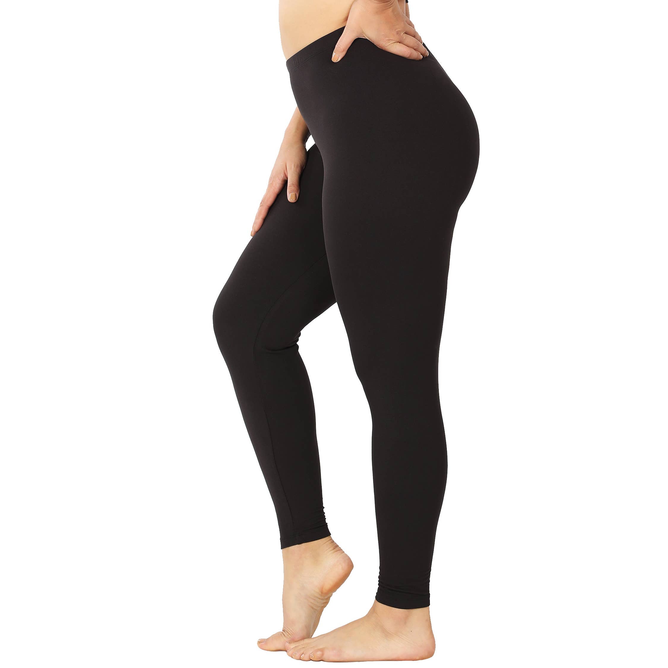 ..Plus Size Premium Microfiber Full Length Leggings
