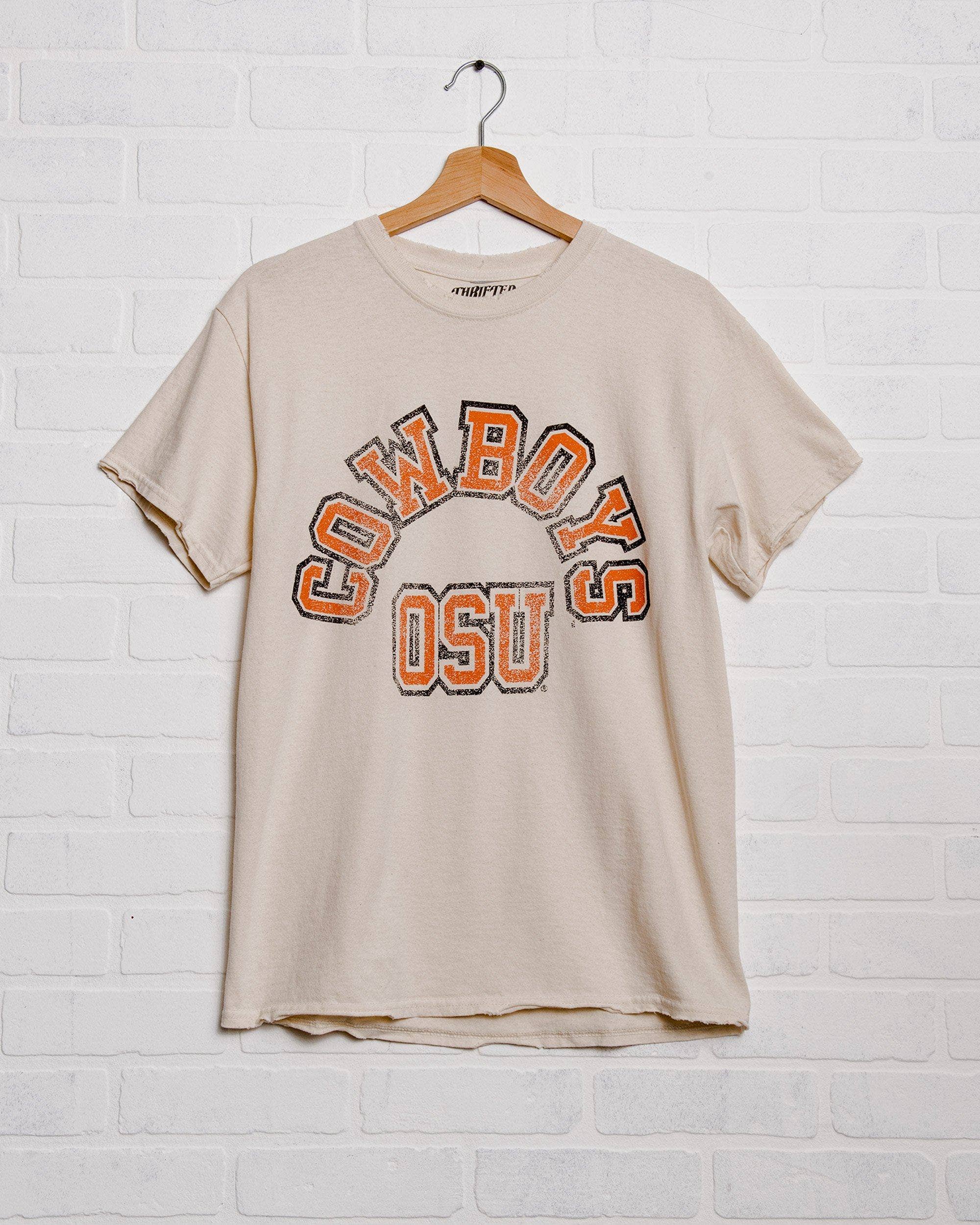 Oklahoma State Cowboys Mega Arch Off White Thrifted Tee