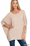 .1103 Raised Rib Bat Sleeve Top SI-29003
