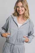 0910 Velour Full Zip Hoodie SI-28761
