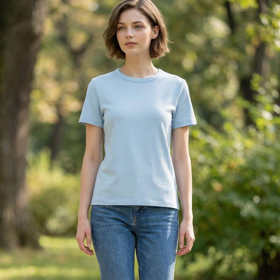 .0226 Short Sleeve Round Neck Soft Knit Top SI-29540