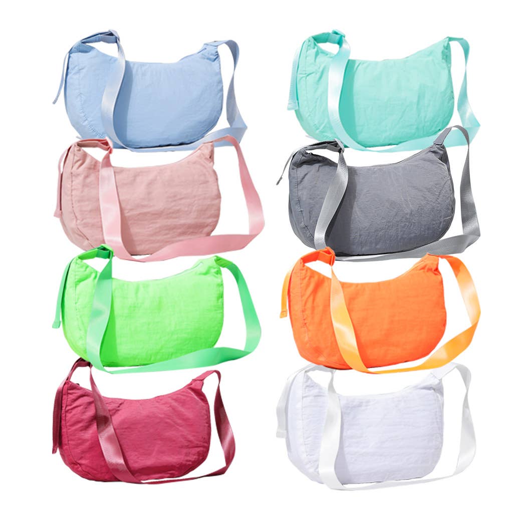 Nylon Half Moon Crossbody-Light Colors