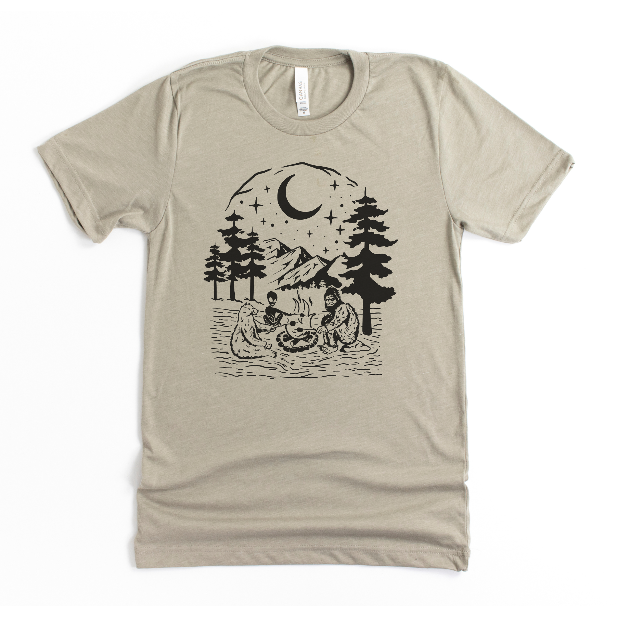 Bear, Alien & Sasquatch Camping Graphic Tee 204