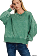.Acid Wash Fleece Oversized Pullover SI-25156