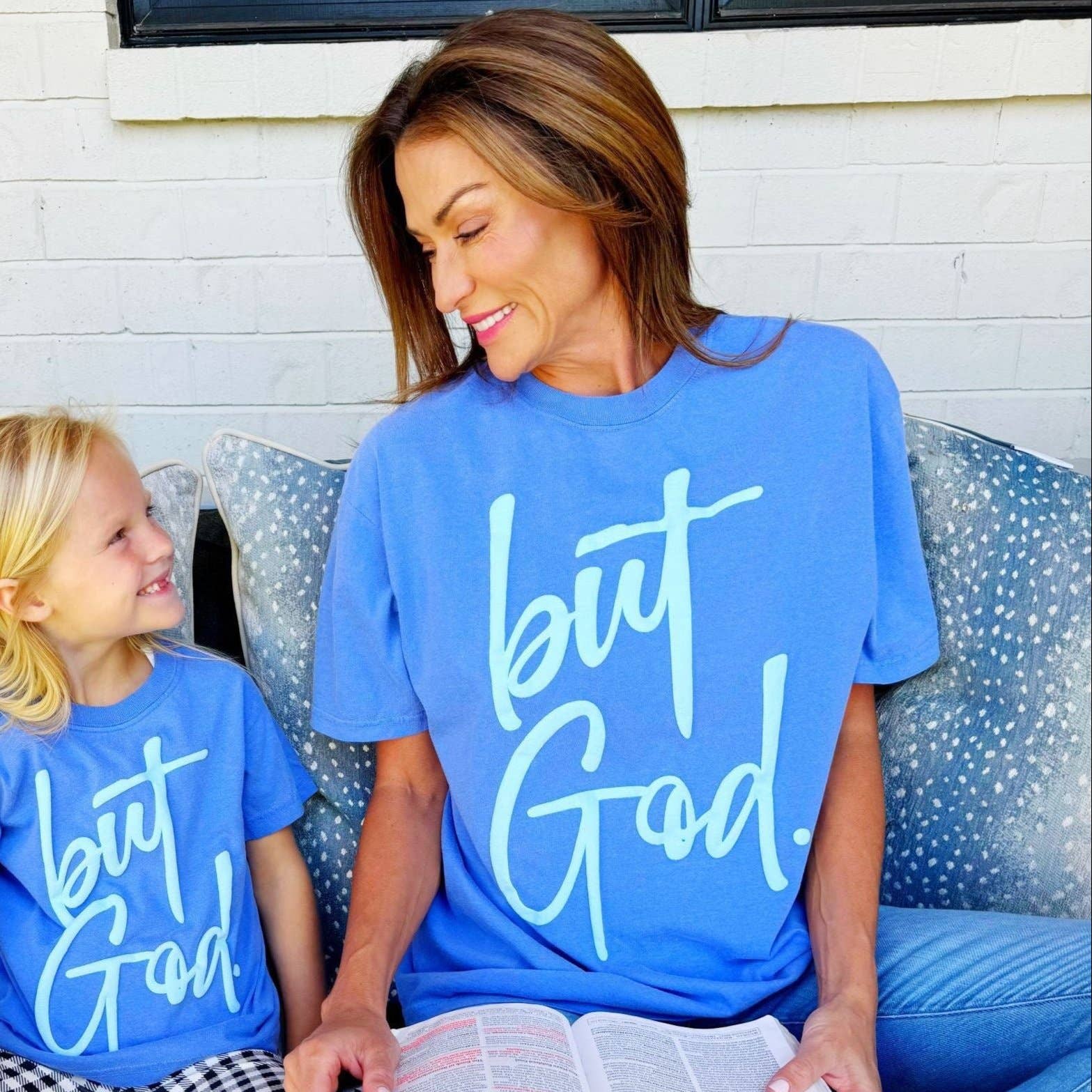 Puff But God Flo Blue Tee