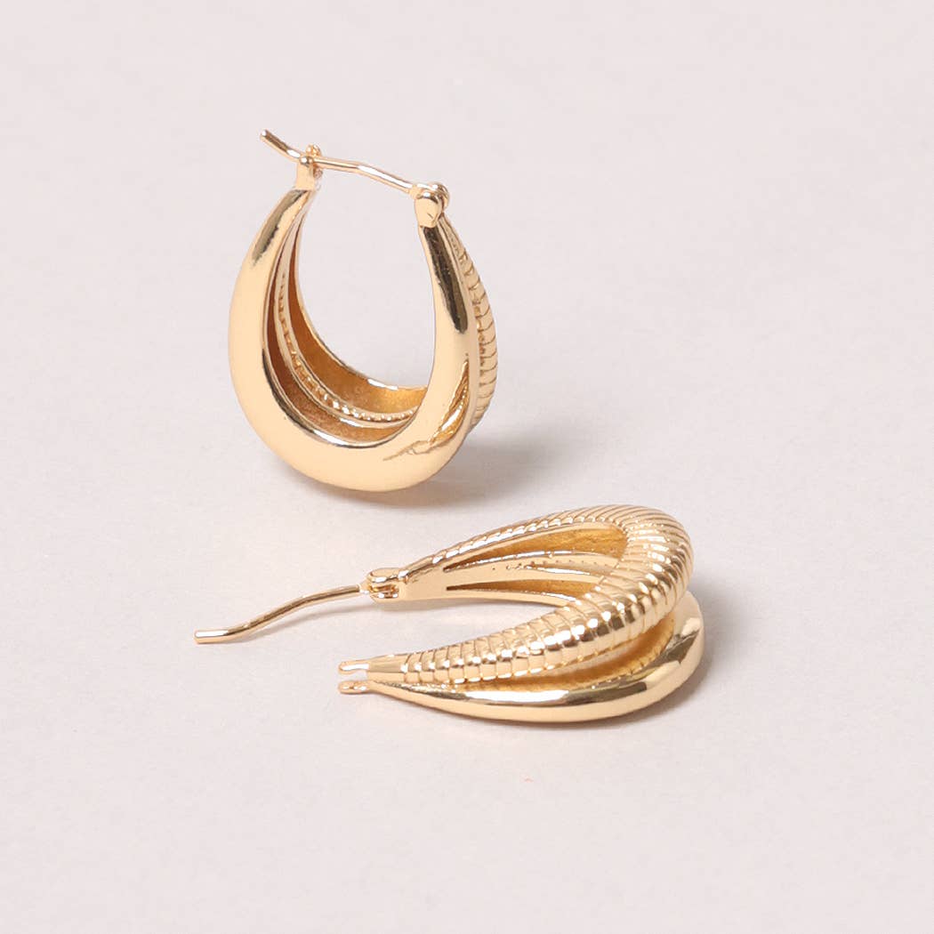 14K Gold-Dipped Layered Hoop Earring
