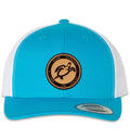 Turtle Deco 6 Panel Trucker Snap Back Turquoise White Hat Unisex