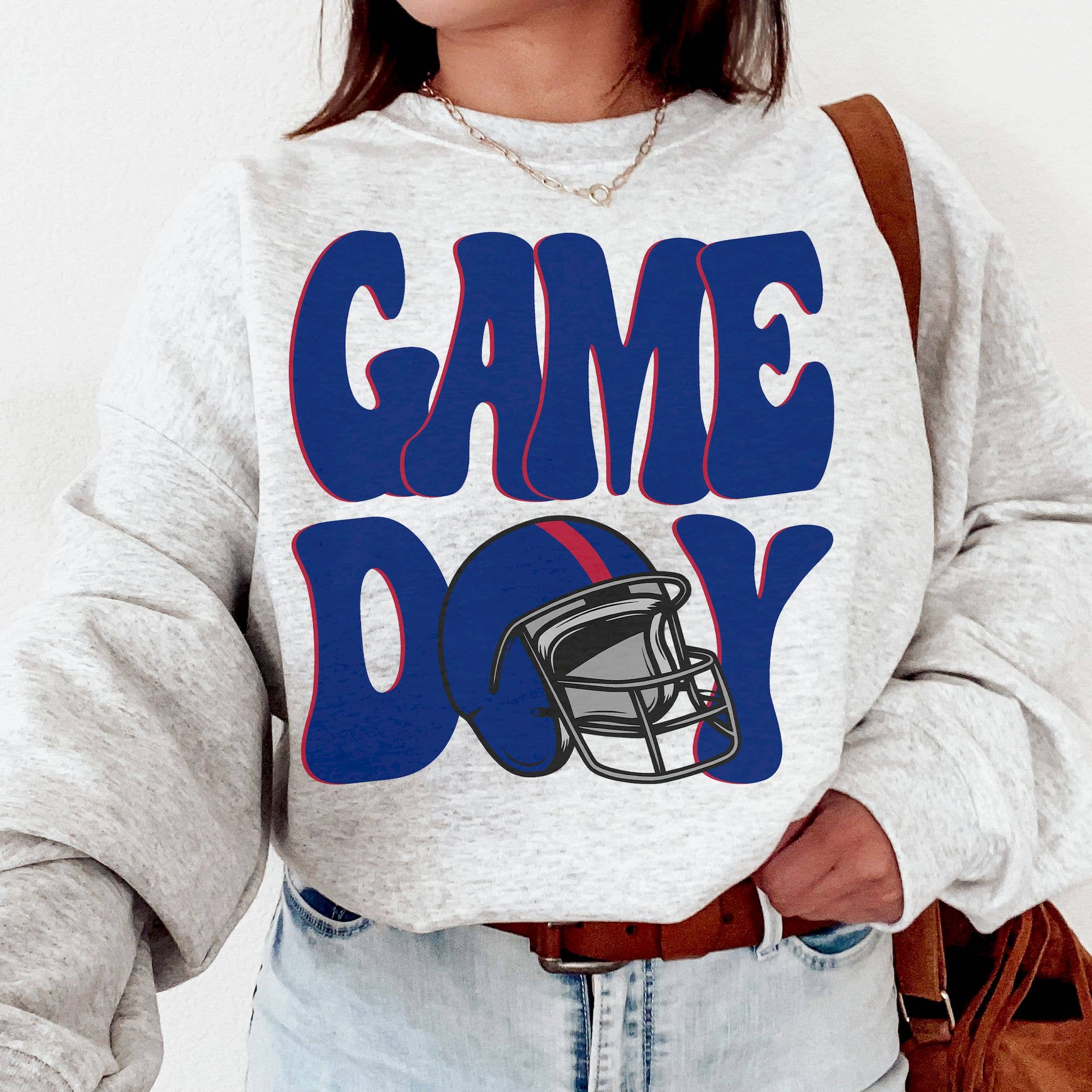Vintage New York Football Fan  - Giant Game Day  Sweatshirt