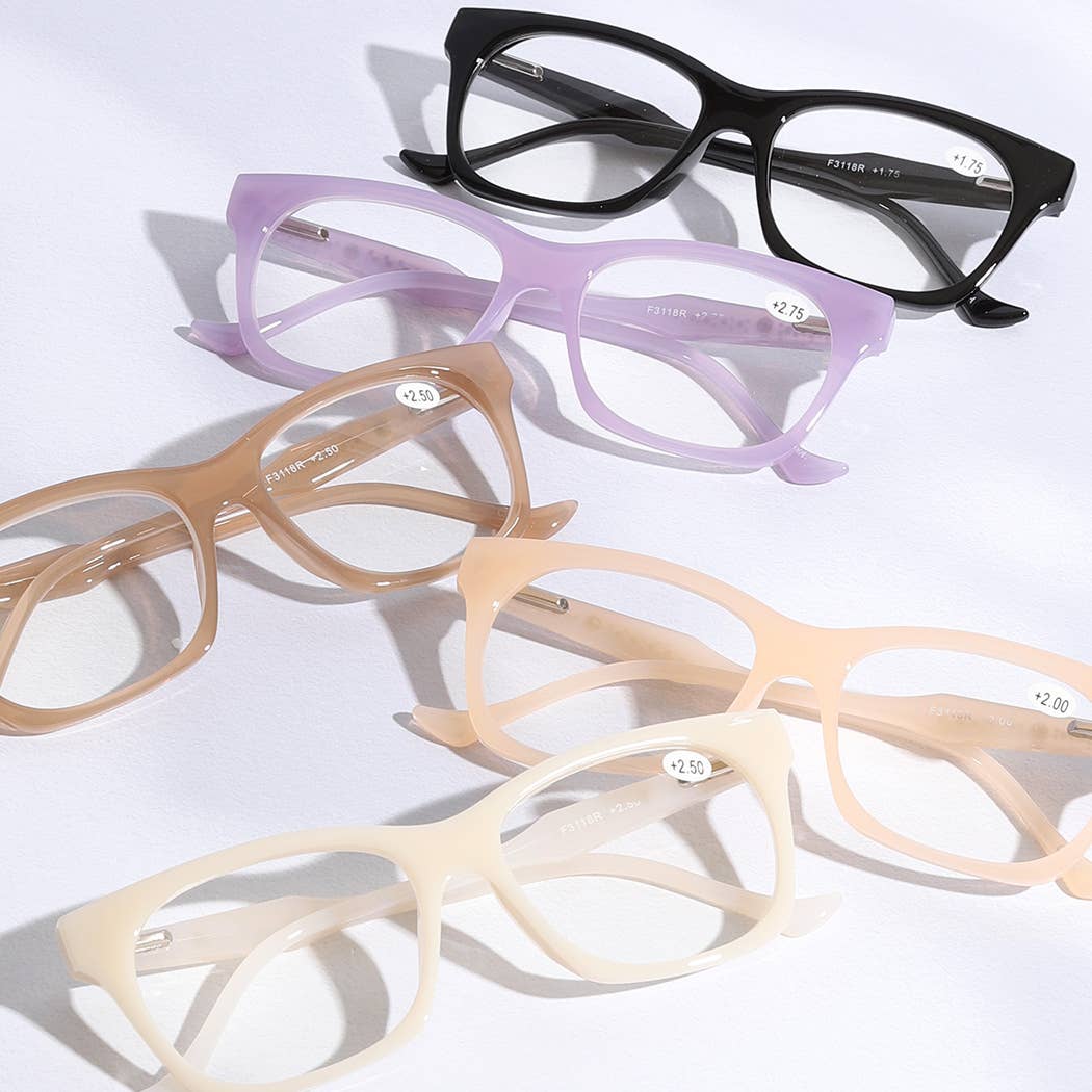 Solid Color Fashion Reading Glass with Rhinestone