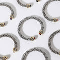Coil Cz Pave Bold Beaded Open Cuff Bracelet