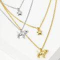 18K Gold White Gold Dipped Puppy Paw Necklace