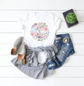 Floral Watercolor Anchor | Summer Short Sleeve Graphic Tee