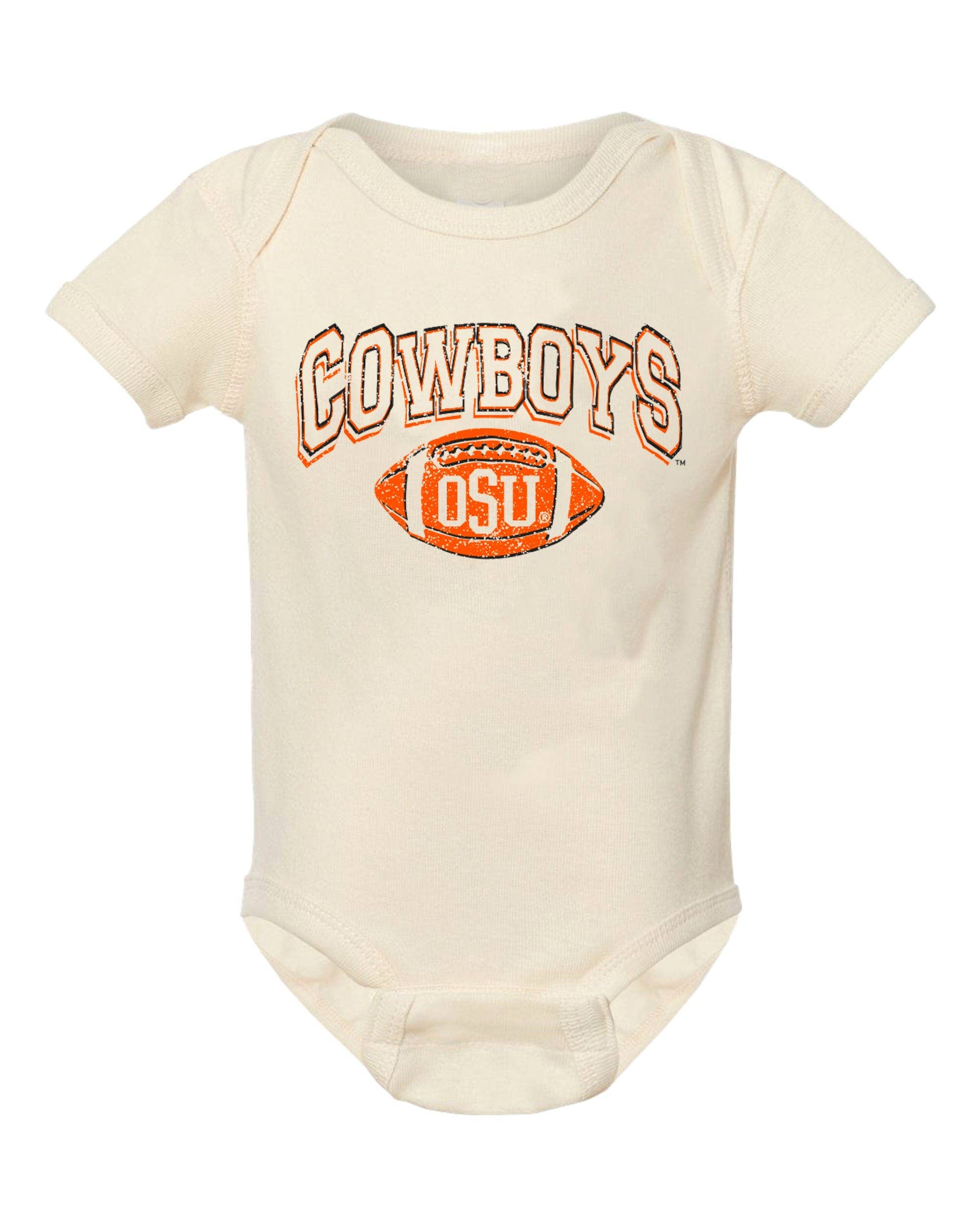 Children's Oklahoma State Cowboys Wonka Off White Onesie
