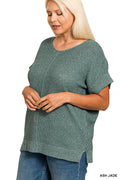 ...0905 Plus Center Seam Short Sleeve Sweater SI-28730