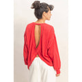 Oversized Cross Detail Open Back Sweatshirt