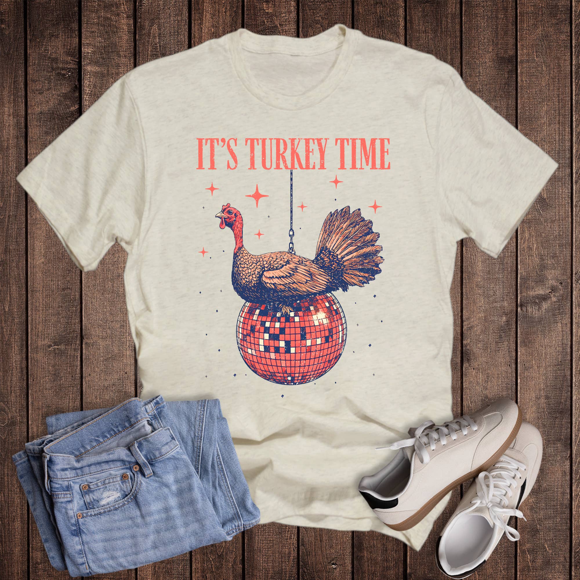 Thanksgiving It's Turkey Time Graphic Tee