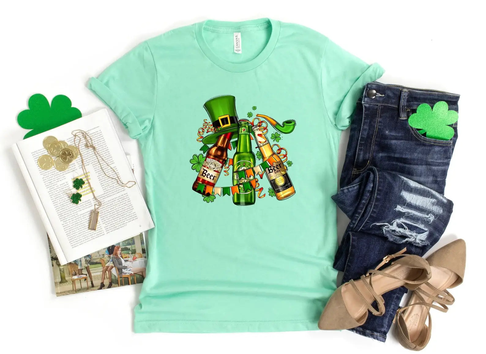 St. Patrick's Beers Flags and Hat T-Shirt