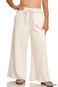.....1016 Plus Fleece Exposed Seam Wide Leg Sweatpants w/ Pockets SI-2
