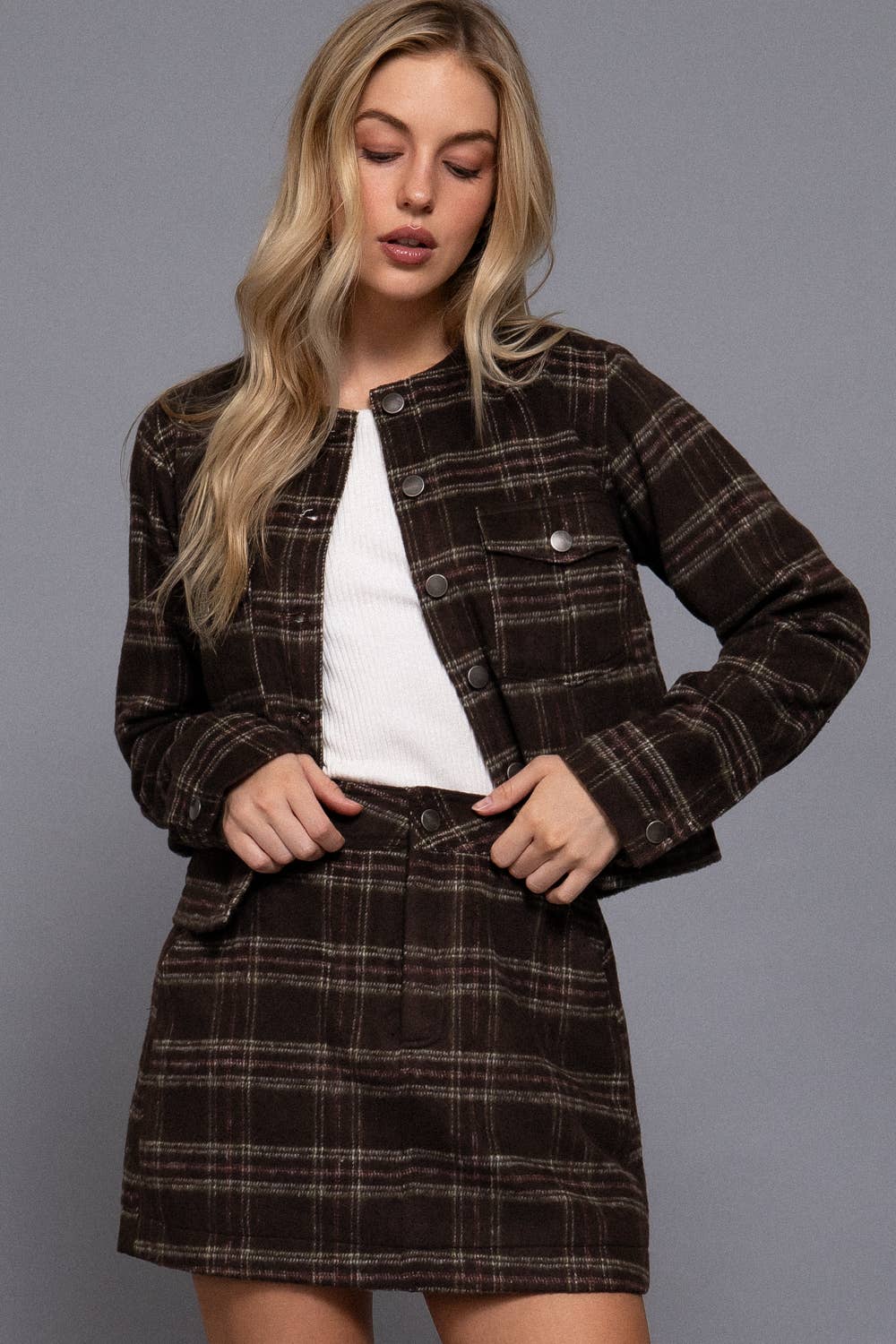 ....0905 Brushed Plaid Jacket SI-28749