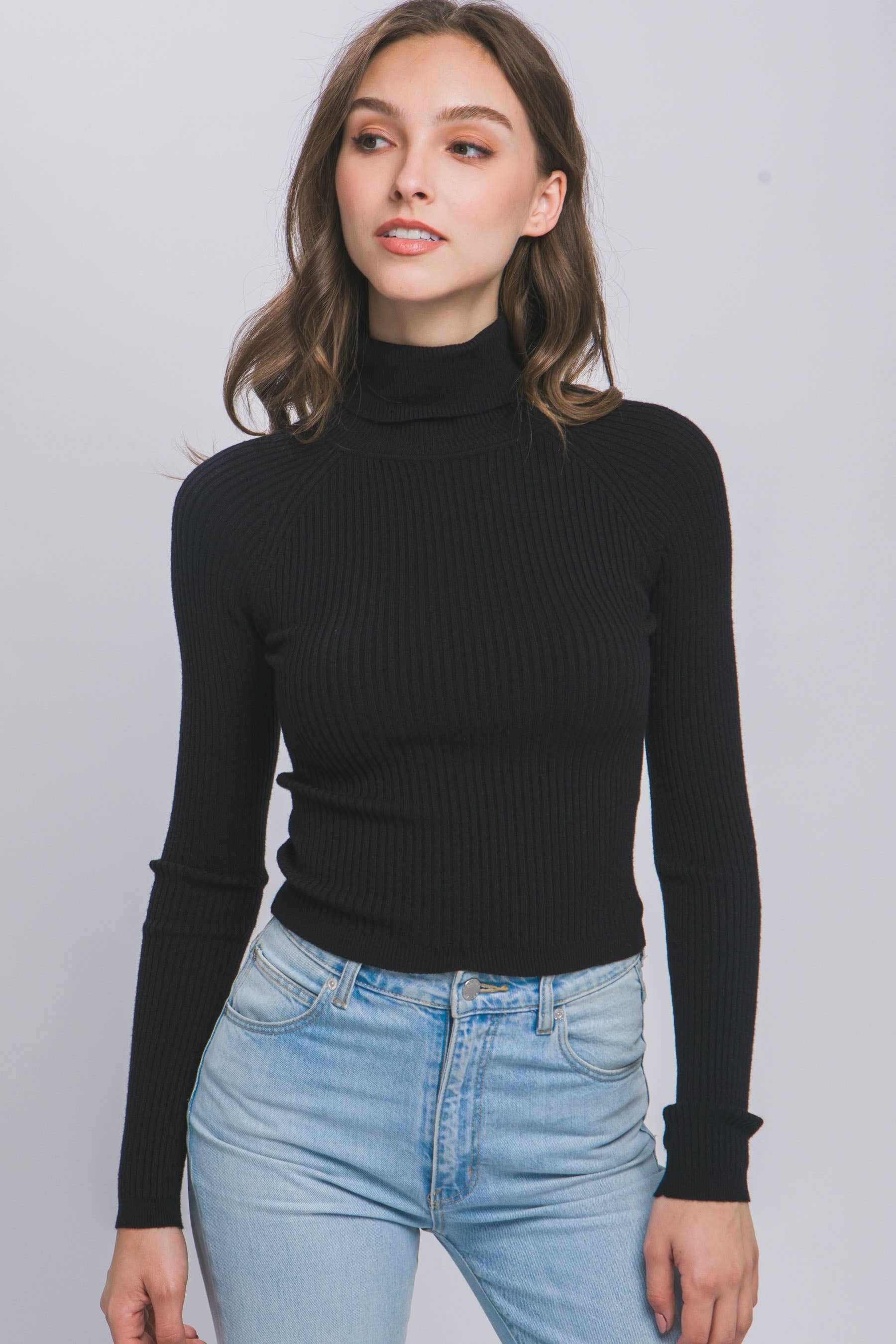 Turtleneck Slim Fit Sweater Top