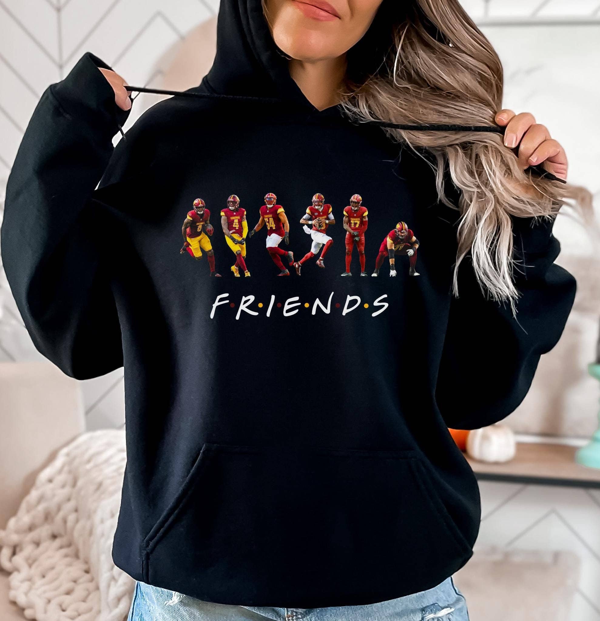 Washington Commanders Jayden Daniels Friends Hoodie-Tee