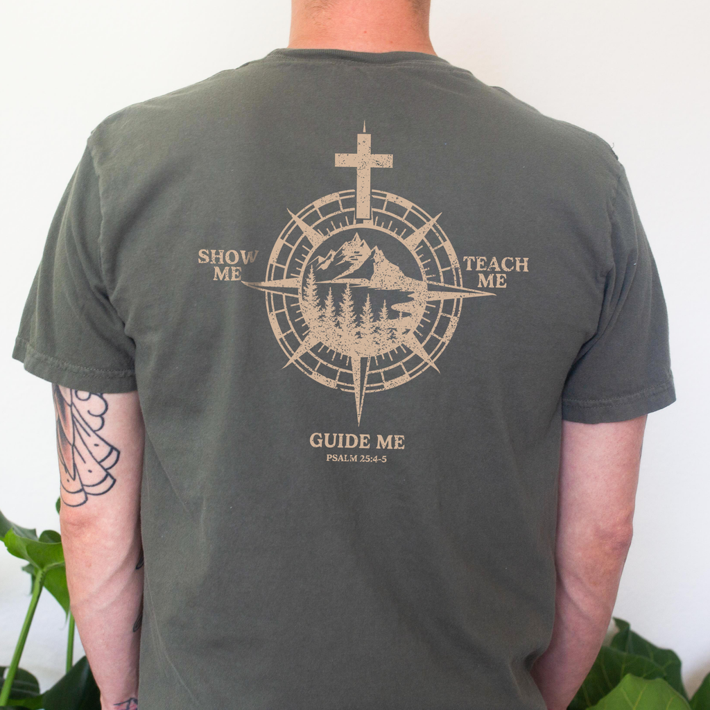 Guide Show Teach Me Compass Christian Graphic Tee Unisex