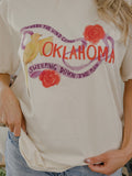 Oklahoma Scissortail Roses Off White Thrifted Graphic Tee