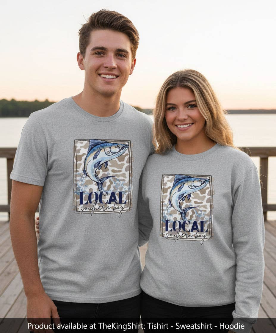 Local Southern Boy Camo Fishing Graphic T-Shirts