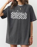 Dancing Skeletons, Checkered, Ghost, Halloween T-Shirt