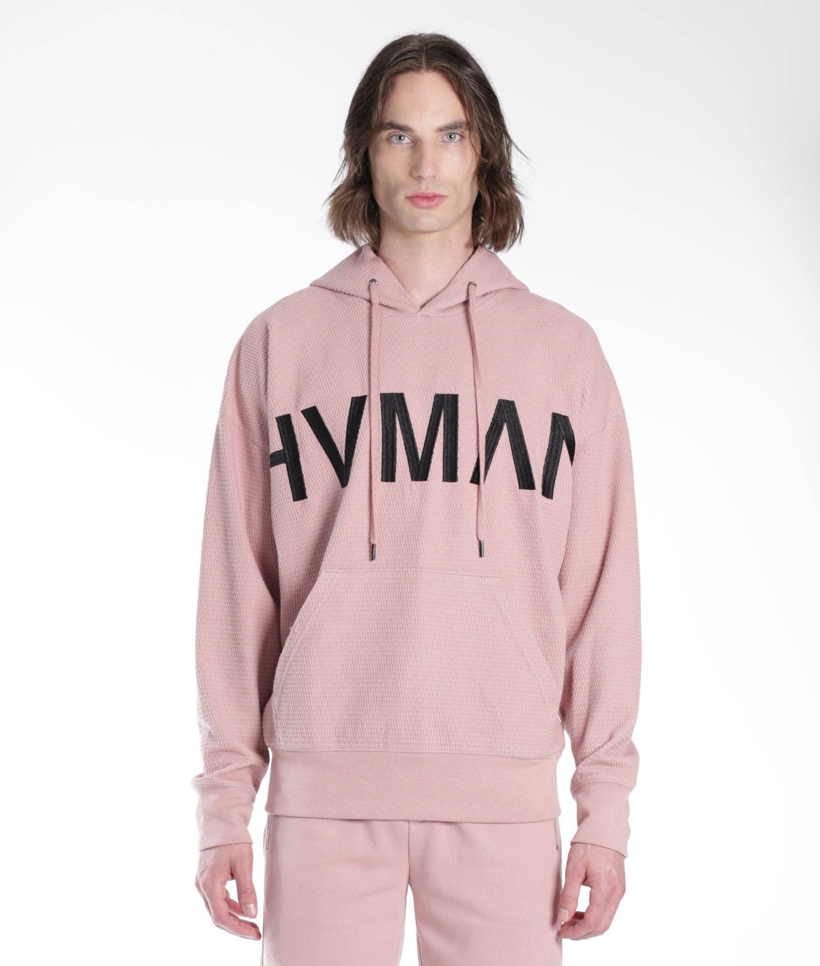 Pullover Sweatshirt Waffle Knit in Dusty Pink