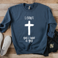 Cross Christian Sweatshirt Religious Faith Based Apparel