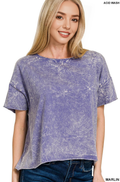 0807 Washed Crew Neck Crop Tshirt SI-27489