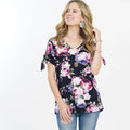 .0819 Tie-Sleeve Floral Tunic SI-10414