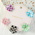 Checker Daisy Mini Hair Claw Clip Set