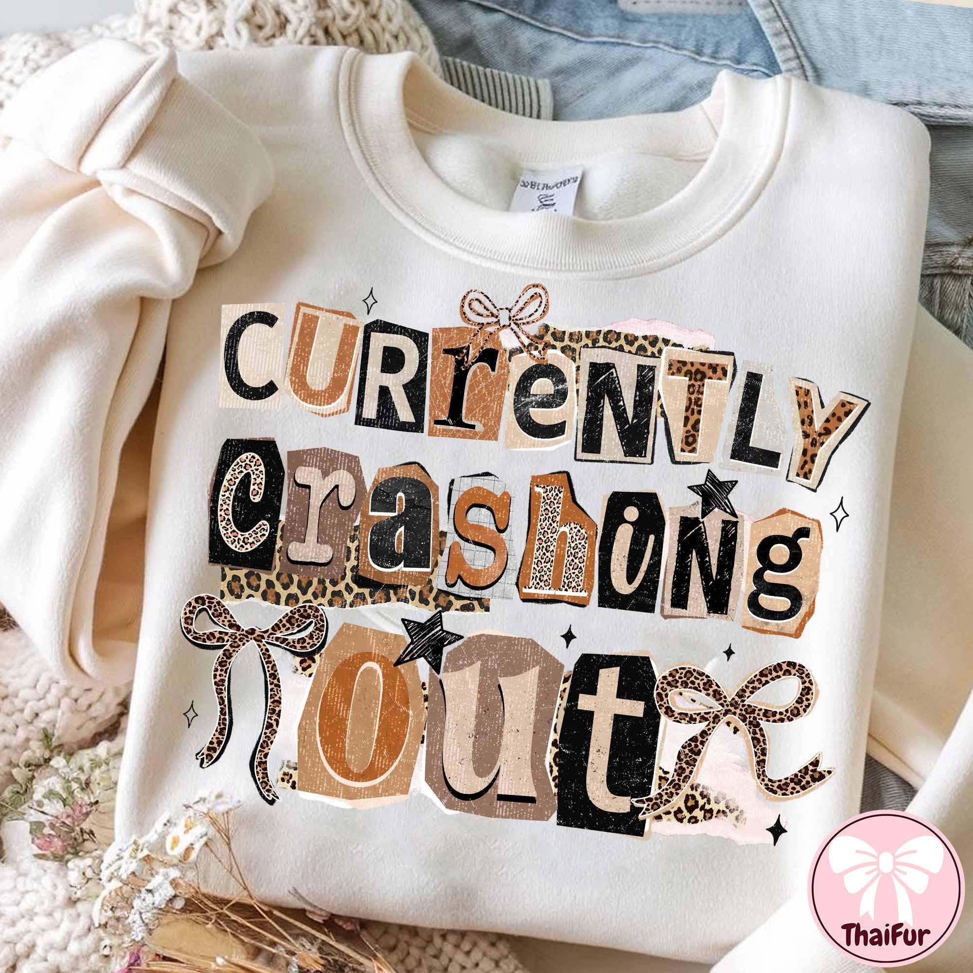 Crash Out Girly Retro Funny Sassy Sarcastic Preppy Bow Shirt